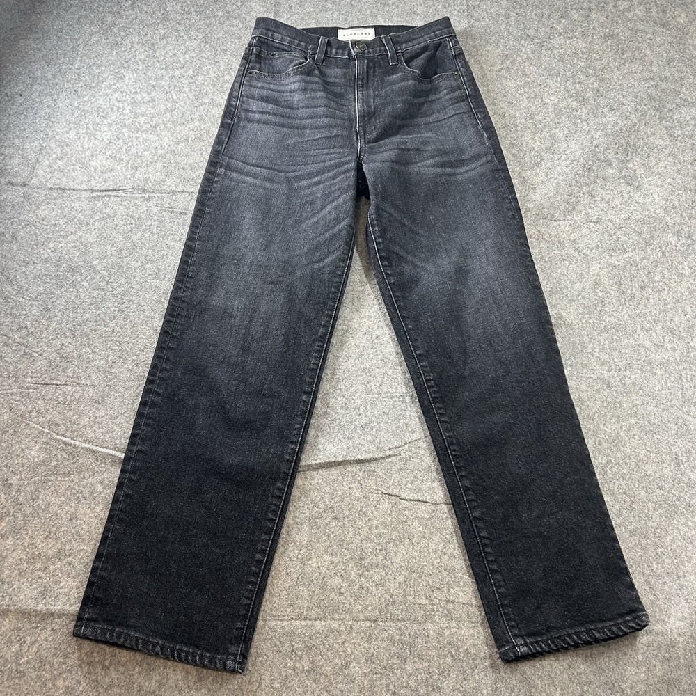 Slvrlake Jeans Women's 25 London Crop Straight Denim in Underground Dark Wash